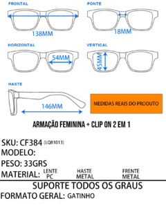 Armação Feminina + Clipon 2 em 1 CF384 - comprar online