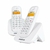 Telefone sem fio digital Intelbras TS 3112 branco, com ramal adicional e base de suporte.