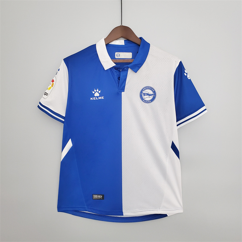 Camiseta Local Azul y Blanca de Alaves 2021 22 AREA10