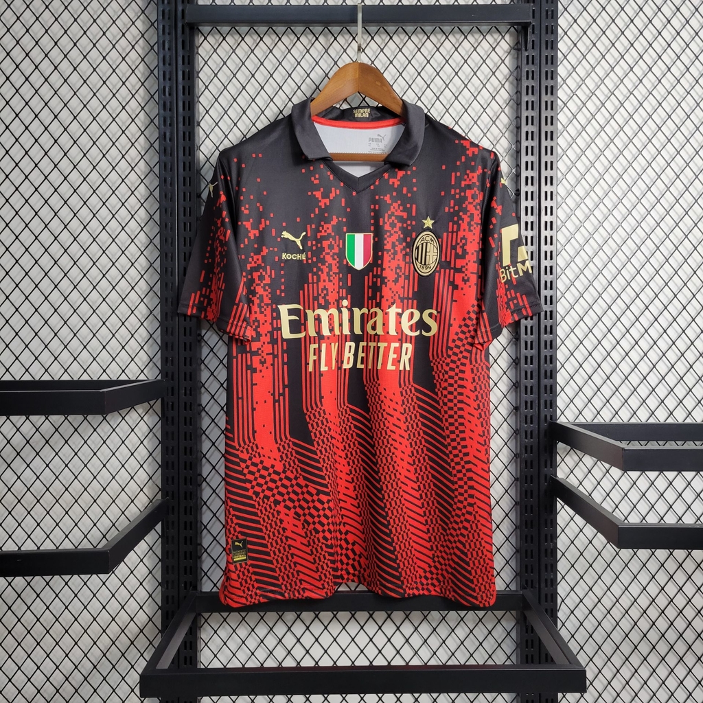 Camiseta Especial Negra y Roja de AC Milan 2022 23 AREA10