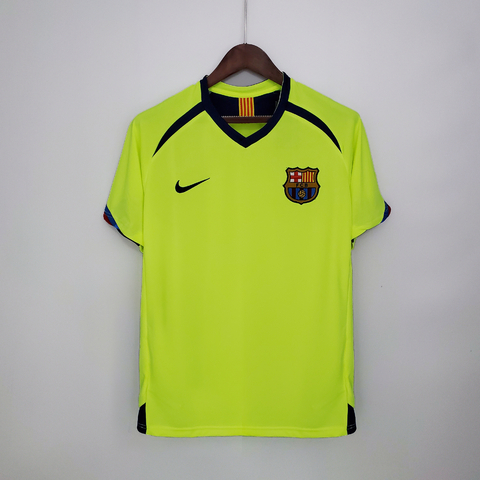 FC Barcelona 2005 06 Camiseta Retro Visitante Amarilla