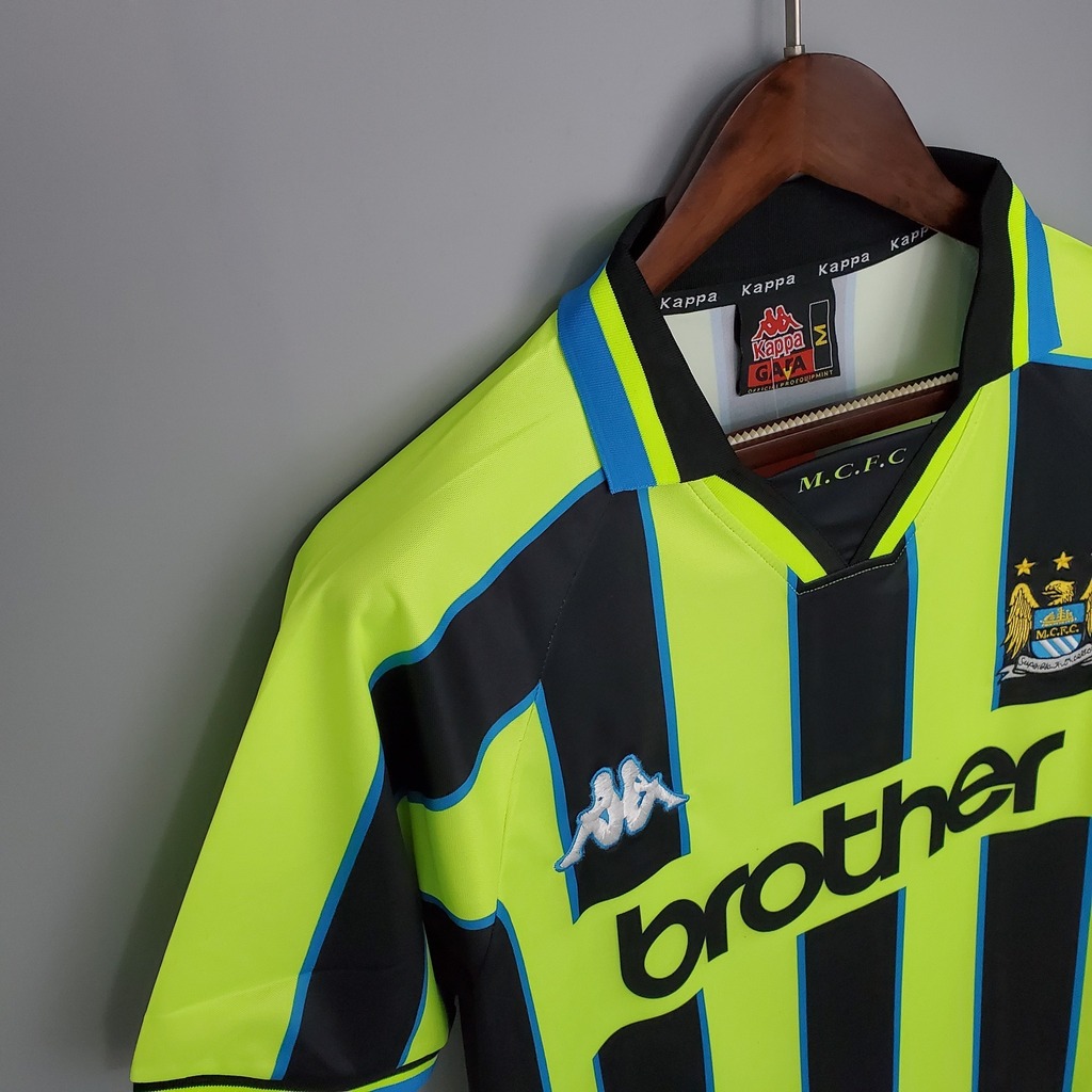 Manchester City Black and Yellow Retro Away Shirt 1998 99 AREA10