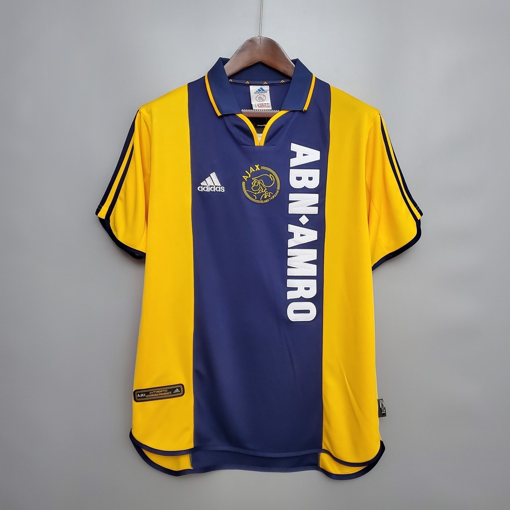 Camiseta Retro Visitante Azul y Amarilla de Ajax 2000 01 AREA10