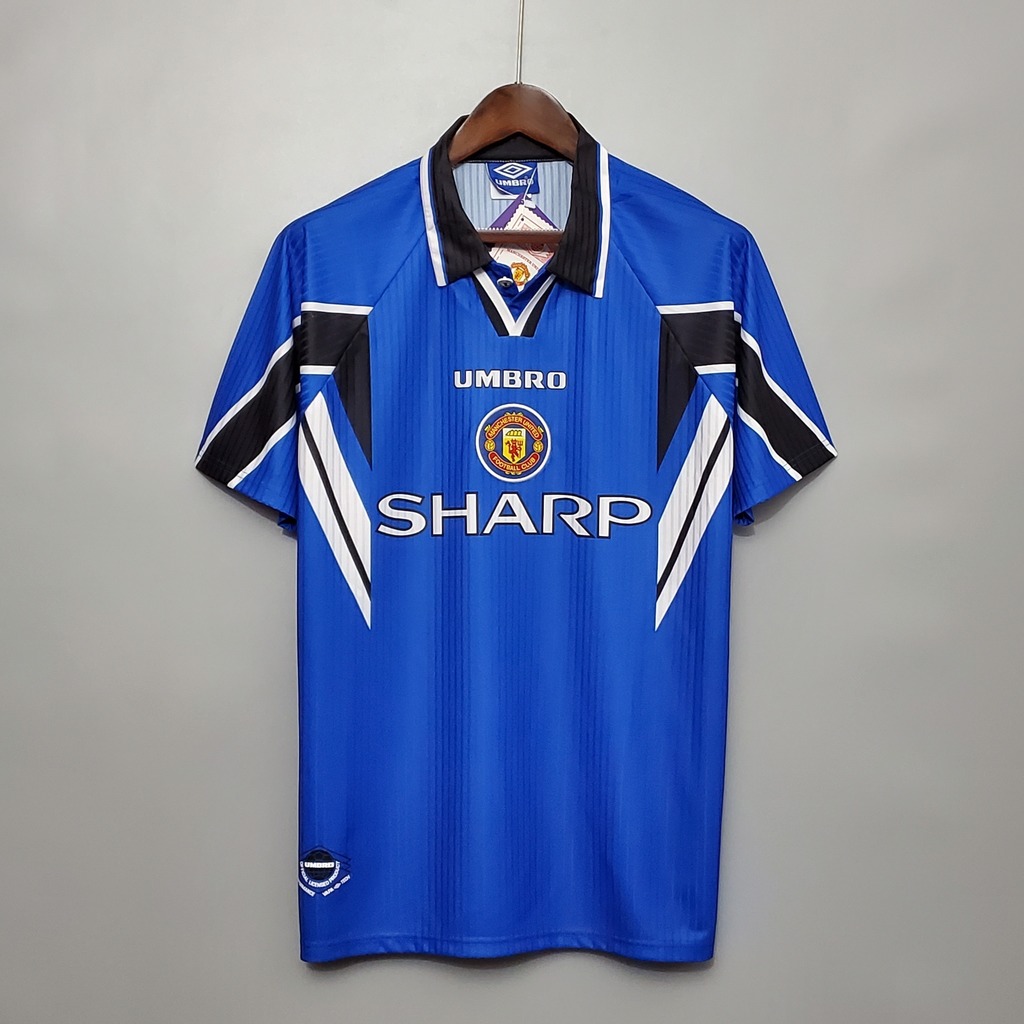 Manchester united retro blue jersey outlet