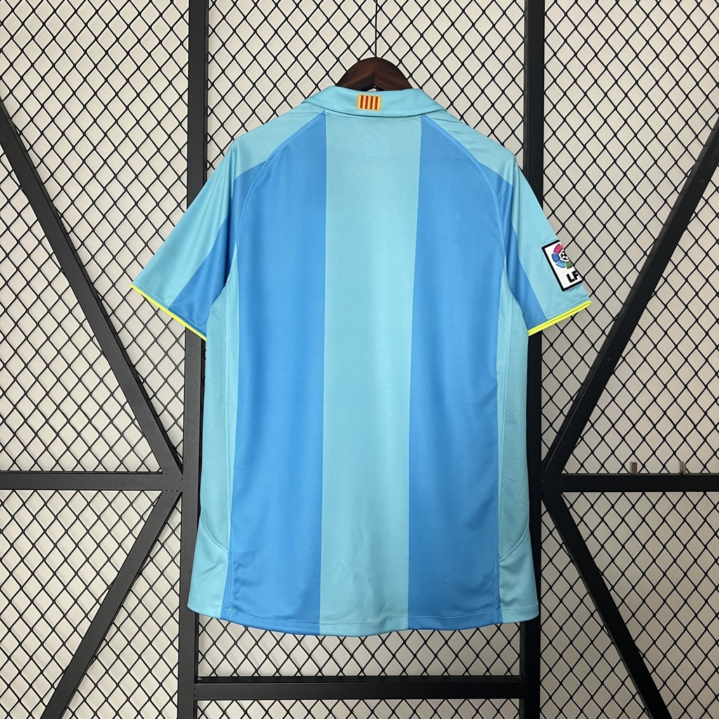Camiseta Retro Visitante Celeste de FC Barcelona 2007 2008 AREA10