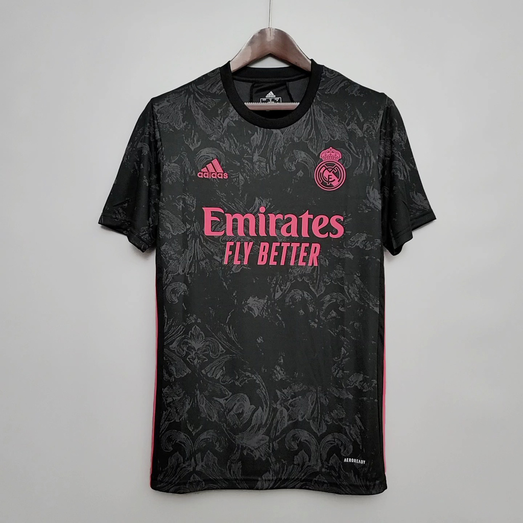 Tercera Camiseta Retro Negra de Real Madrid 2020 21 AREA10