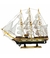 Miniatura Barco Navio Veleiro Madeira Casco Preto Canhões 37.5x7x44cm