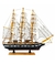 Miniatura Barco Navio Veleiro Madeira Casco Azul Base Marrom 44x9x49cm