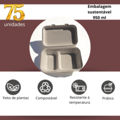 Embalagens Biodegradáveis 950ml com divisória - comprar online