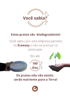 Pratos Biodegradáveis de Evento Sustentável 17,5x1,5cm - comprar online