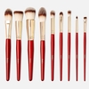 9-PIECE PRO RED FACE & EYE MAKEUP BRUSH SET