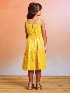 Vestido de Laise Amarelo Com Laço Momi na internet