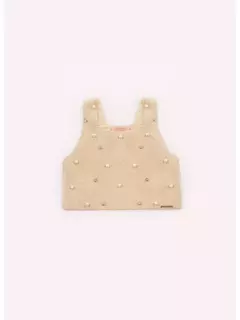Blusa Cropped Tricot Shine Dourado Pituchinhus - comprar online
