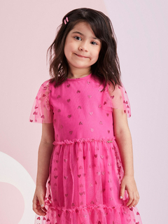 Vestido Tule Coração Pink Magenta Momi - loja online
