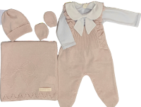 KIT TOUREIRO E MANTA TRICOT BEBE MATILDA MINI LADY