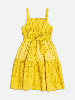 Vestido de Laise Amarelo Com Laço Momi - comprar online
