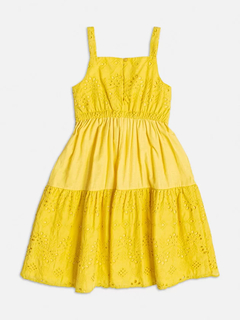 Vestido de Laise Amarelo Com Laço Momi - Bolhinhas de Sabão
