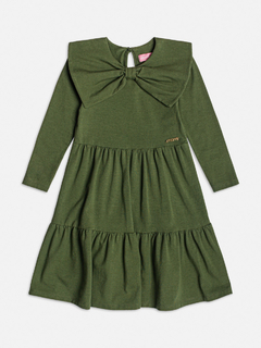 Vestido Gola Laço Verde Militar Momi - comprar online