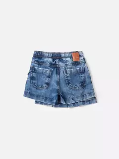 Shorts Saia Com Pregas Jeans Animê - Bolhinhas de Sabão