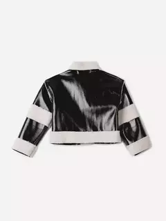 Jaqueta Fake Leather com Pelo Animê - Bolhinhas de Sabão