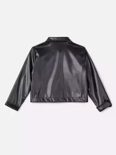 Jaqueta Fake Leather Preta Animê - Bolhinhas de Sabão