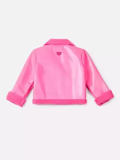 Jaqueta Pink Fake Leather Animê - Bolhinhas de Sabão