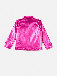 Jaqueta Metalizada Pink Luz Animê - Bolhinhas de Sabão