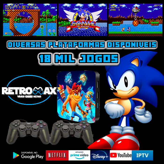 Video Game Retro 18 Mil Jogos + 2 Controles PSX 32GB