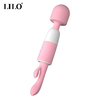 00130 | Massageador recarregável corporal com 10 modos de vibração,na outra ponta possui um Vibrador com estimulador de clitóris , que possui 10 modos de vibração - LILO