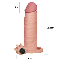 00312 | Capa peniana com extensor de 5 cm e anel para escroto, estimulador de clitóris e cápsula vibratória - LOVETOY - comprar online