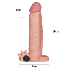 00318 | Capa peniana com extensor de 5 cm e anel para escroto, estimulador de clitóris e cápsula vibratória - LOVETOY - comprar online