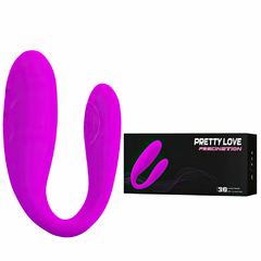 00369 | Vibrador de dupla estimulação com pontas duplas e haste flexível - PRETTY LOVE