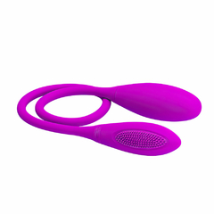 00515 | Vibrador duplo com 7 modos de vibração,feito de silicone, material macio com toque aveludado - PRETTY LOVE - loja online