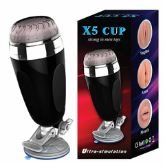 00671 | Masturbador masculino. Com formato de lanterna. Cyberskin com ventosa-X5 CUP, em formato de ânus - VIPMIX - E-VARIEDADES