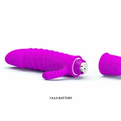 00860 | Vibrador ponto G com estimulador lateral feito de silicone. Possui 10 modos de vibração - PRETTY LOVE - E-VARIEDADES