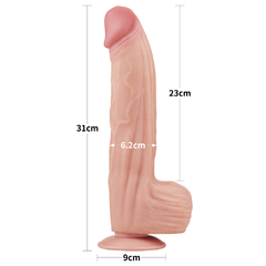 01229 | Pênis Realístico 31x6,2 cm - King Sized Sliding Skin Dual Layer Dong - LOVETOY