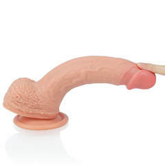 Imagem do 01239 | Pênis Dupla Densidade 22x3,8 cm - Dual Layered Platinum Silicone Cock Bege - LOVETOY