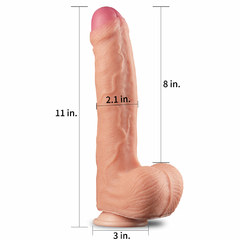 01242 | Pênis Dupla Densidade 28x5,3 cm Dual Layered Platinum Silicone Cock Bege - LOVETOY na internet