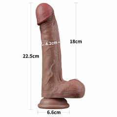 01292 | Pênis Dupla Densidade 22,5x4,2 cm Dual Layered Platinum Silicone Cock - LOVETOY