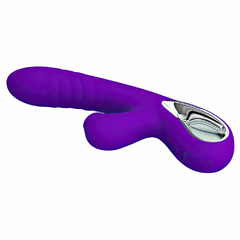 01391 | Vibrador Recarregável ao Estilo em Silicone Cirúrgico com 12 Vibrações na ponta e 4 Níveis de Sucção no estimulador de Clitóris - PRETTY LOVE - E-VARIEDADES