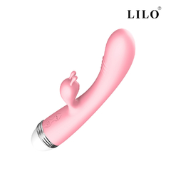 01402 | Vibrador com estimulador de clitóris e ponto G, recarregável - LILO - E-VARIEDADES