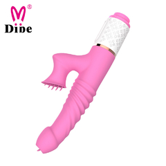 Imagem do 01415 | Vibrador com 7 modos de vibração, estimulador clitoriano, 7 intensidades de movimentos vai e vem com texturização no corpo do vibrado - DIBE