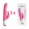 01417 | Vibrador com 7 modos de vibração, estimulador clitoriano detalhes de 3 peças de troca, 7 intensidades de movimentos vai e vem com texturização no corpo do vibrador - DIBE