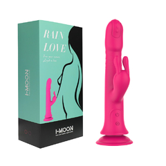 01432 | Rain Love - Vibrador de ponto G. Com 10 modos de vibração, função rotativa de 360°. Ponta em formato de orelhas de coelho, com 9 modos de vibração para estimular clítoris e mamilos - I-MOON - comprar online