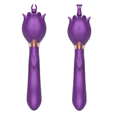 01439 | Vibrador dois em um. Estimula o ponto G, com função rotativa e o clítoris, com ponta vibratoria - OLENA - loja online