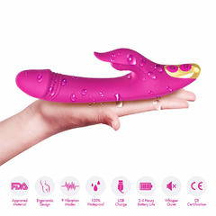 Imagem do 01471 | Vibrador Ponto G com estimulador de Clitóris 9 Modos de vibração e pulsação - USK