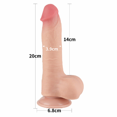 01143 | Pênis Realístico 20x3,9 cm - Sliding Skin Dual Layer Dong Flesh - LOVETOY - E-VARIEDADES