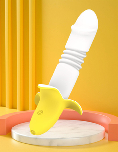 01479 | Vibrador Ponto G vai e vem em formato de Banana com 12 modos de vai e vem - VIPMIX - loja online