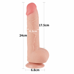 01161 | Pênis Realístico 24x4,3 cm - Sliding Skin Dual Layer Dong Flesh - LOVETOY - E-VARIEDADES