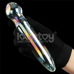 01752 | Penetrador de Vidro - 18,4cm Twilight Gleam Glass Dildo- Alluring Arc - LOVETOY